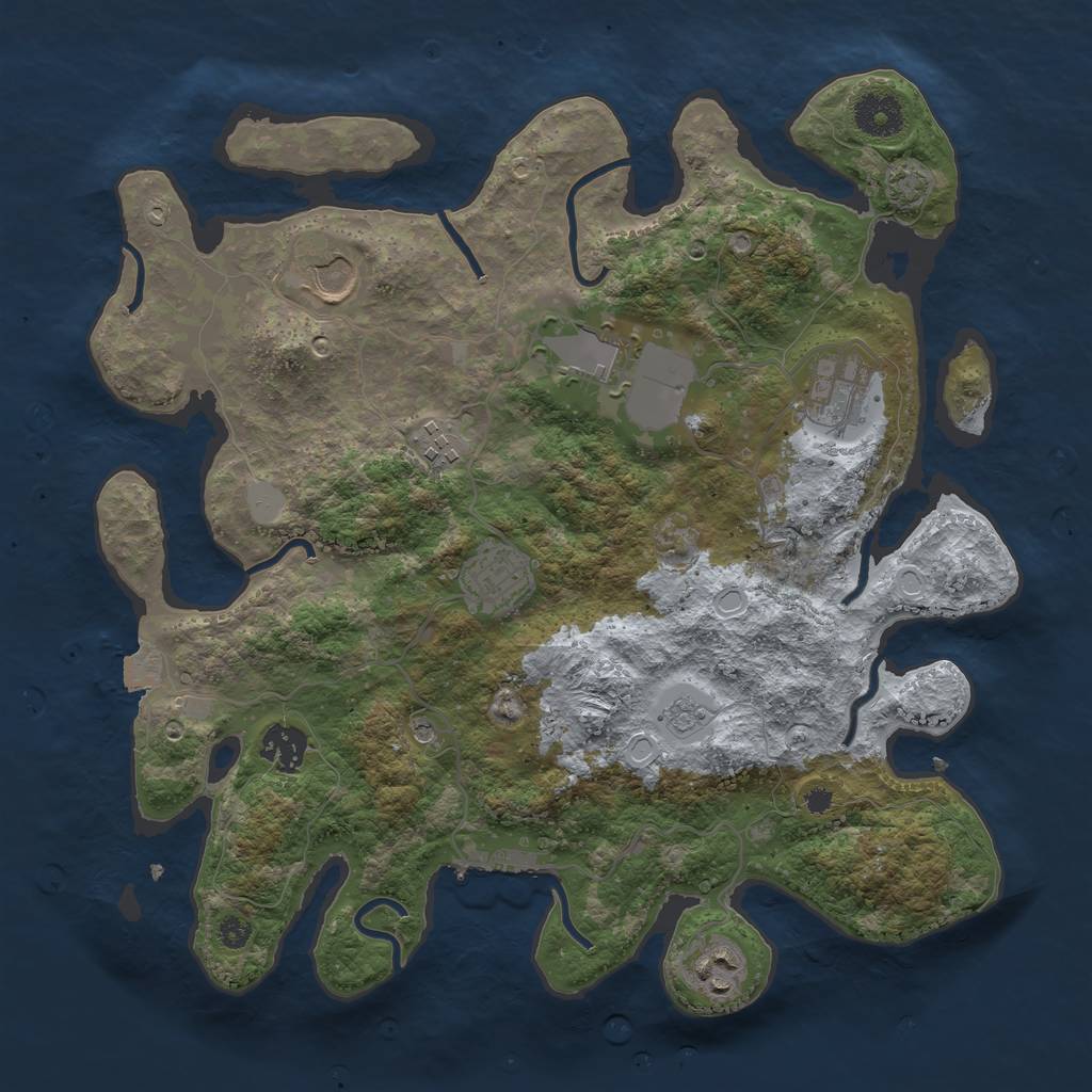 Rust Map: Procedural Map, Size: 3500, Seed: 1108257118, 14 Monuments