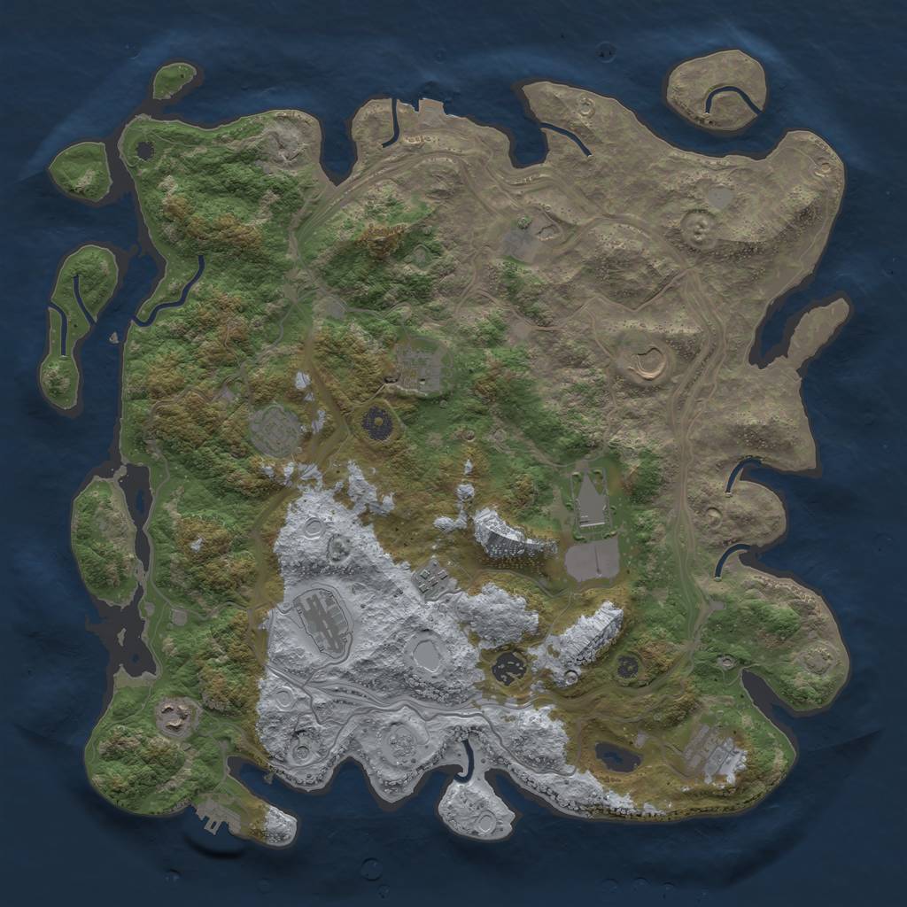 Rust Map: Procedural Map, Size: 4300, Seed: 88112227, 17 Monuments