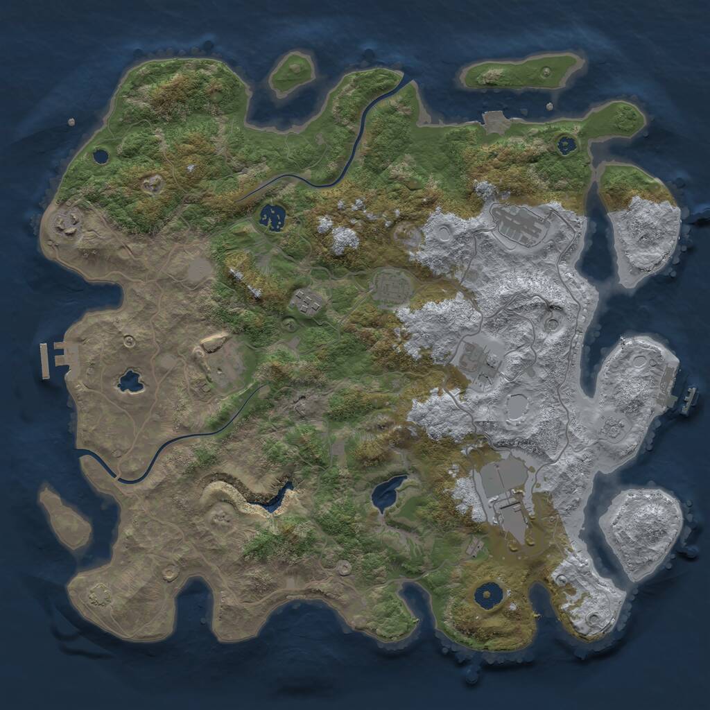 Rust Map: Procedural Map, Size: 4000, Seed: 97270058, 14 Monuments