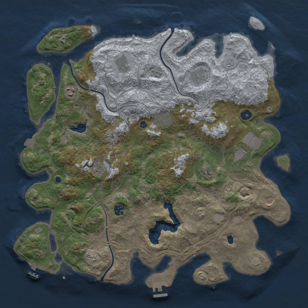Rust Map: Procedural Map, Size: 4400, Seed: 90931042, 16 Monuments
