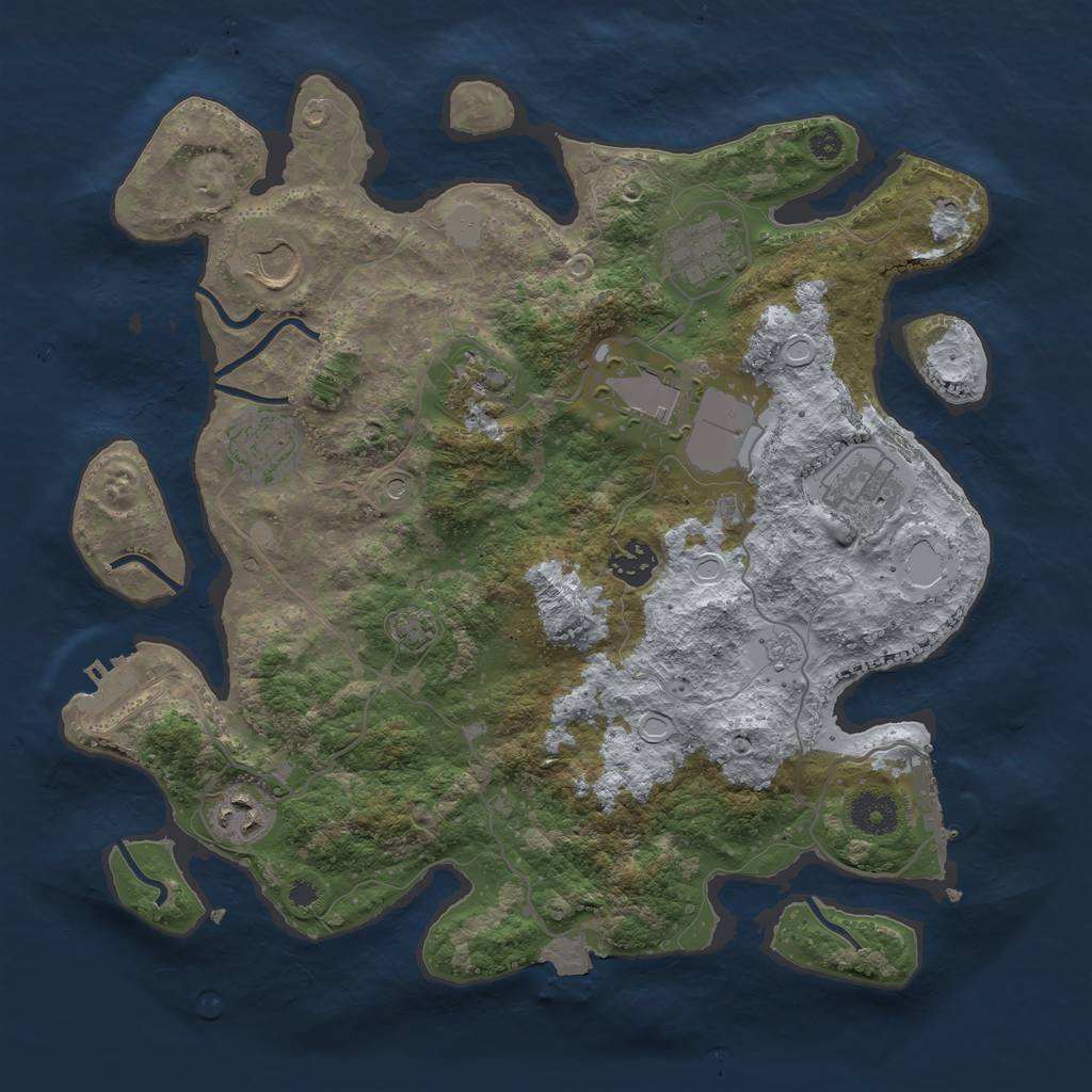 Rust Map: Procedural Map, Size: 3550, Seed: 95144163, 16 Monuments