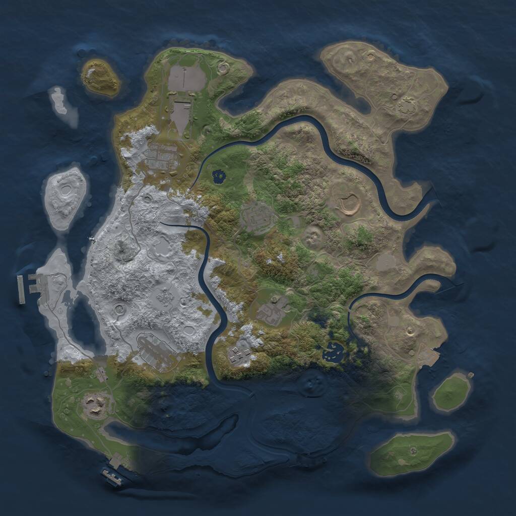 Rust Map: Procedural Map, Size: 3650, Seed: 56423925, 15 Monuments