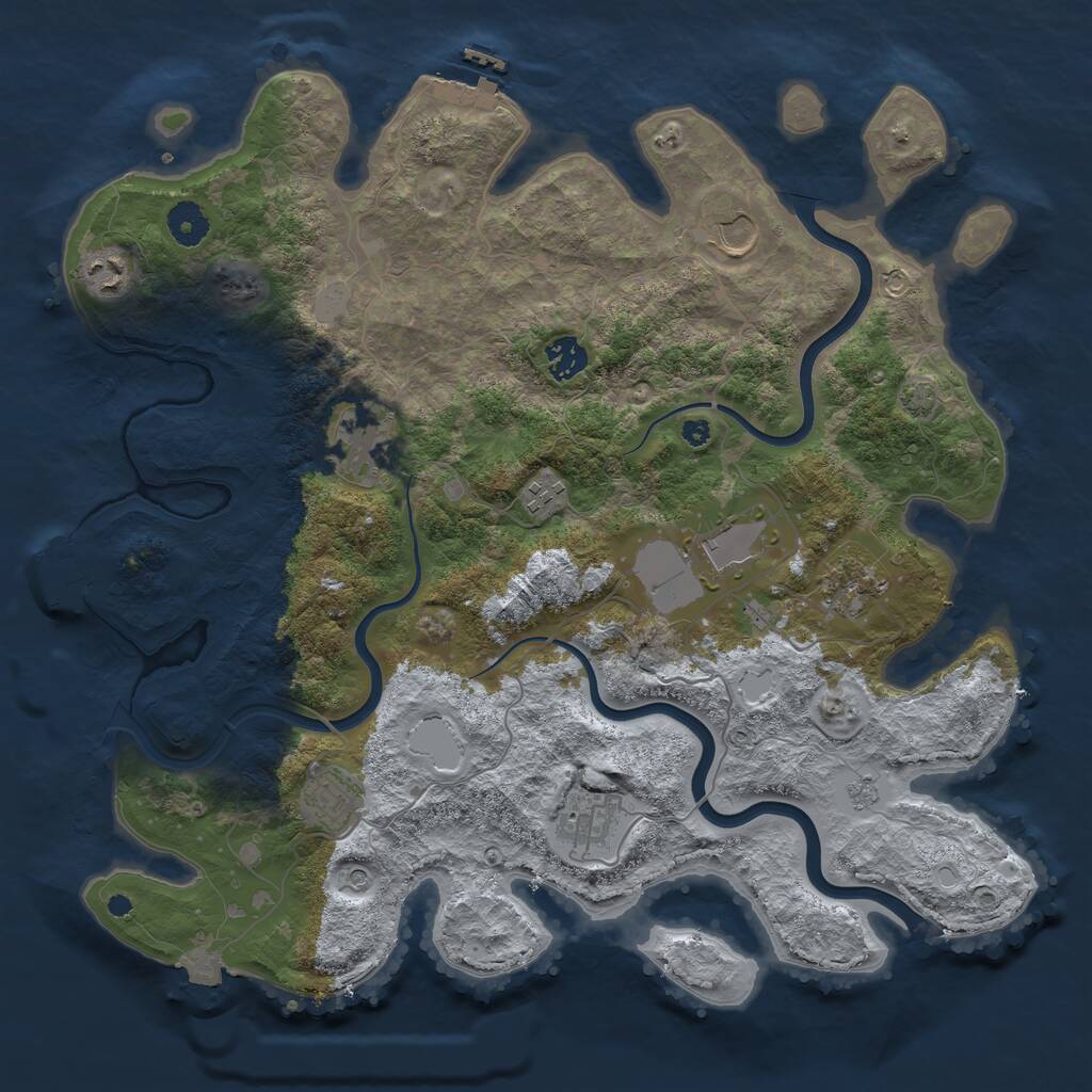 Rust Map: Procedural Map, Size: 3900, Seed: 16260304, 15 Monuments