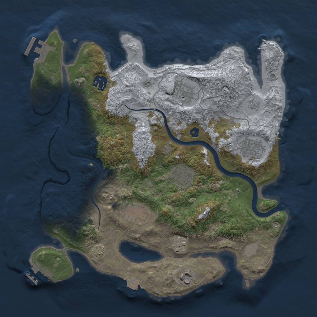 Rust Map: Procedural Map, Size: 3250, Seed: 10142003, 13 Monuments