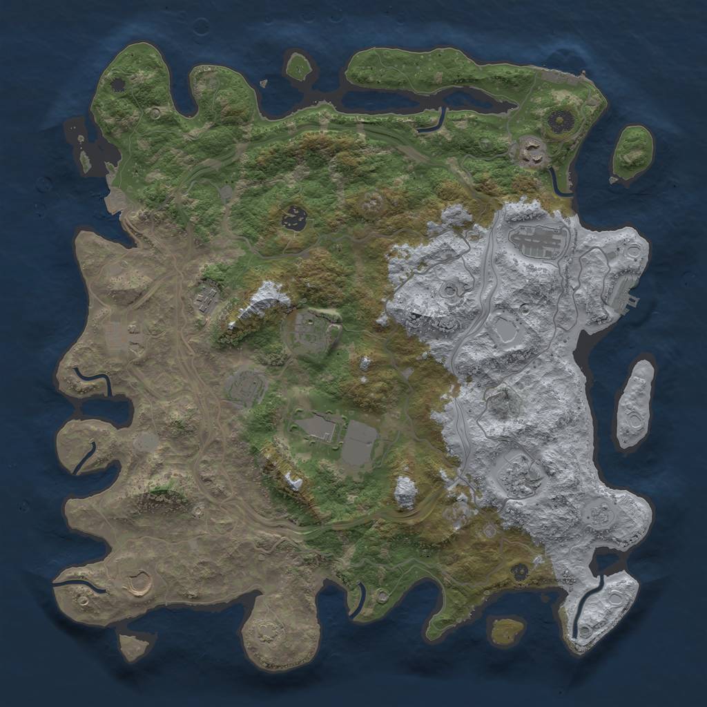 Rust Map: Procedural Map, Size: 4250, Seed: 30209002, 18 Monuments