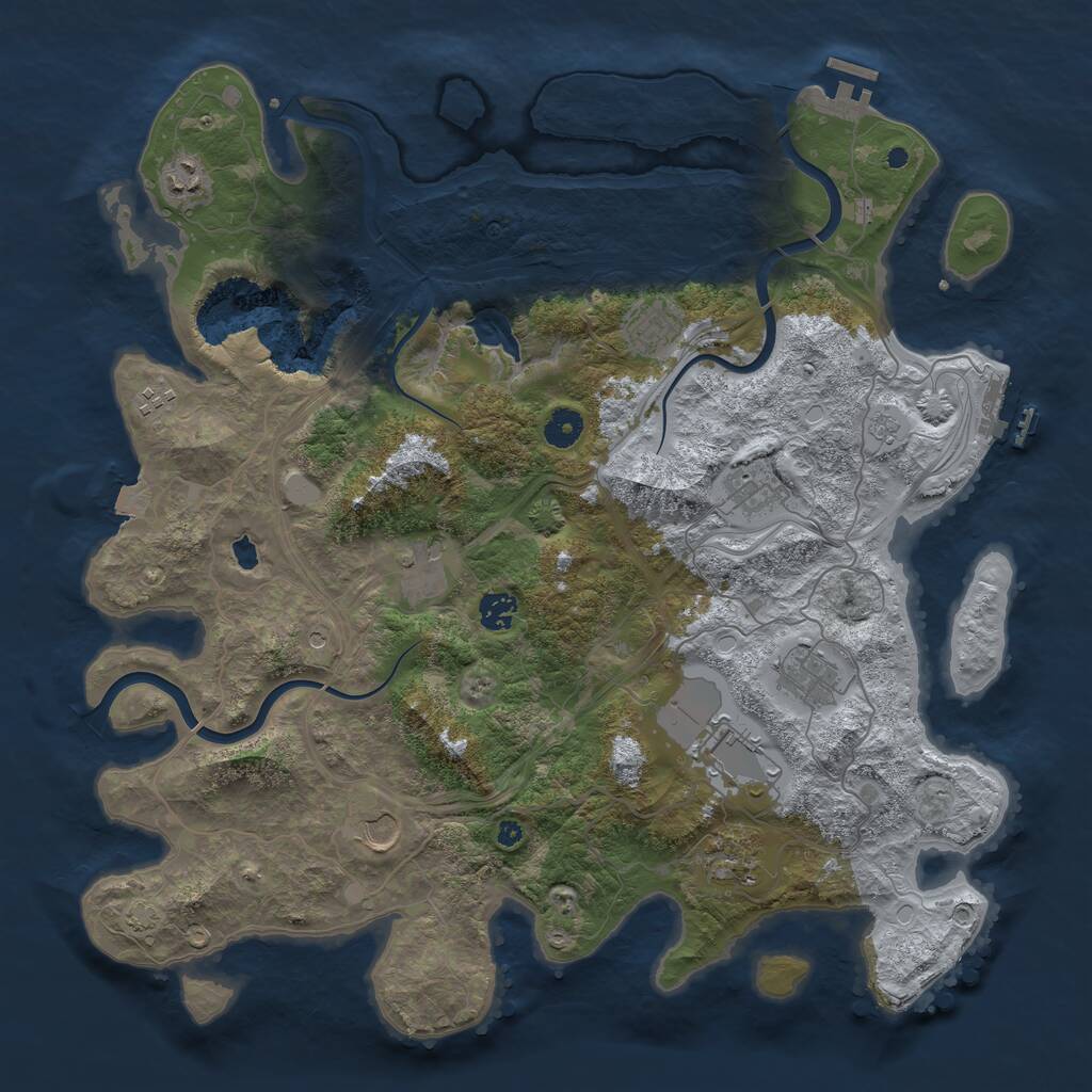 Rust Map: Procedural Map, Size: 4250, Seed: 30209002, 16 Monuments