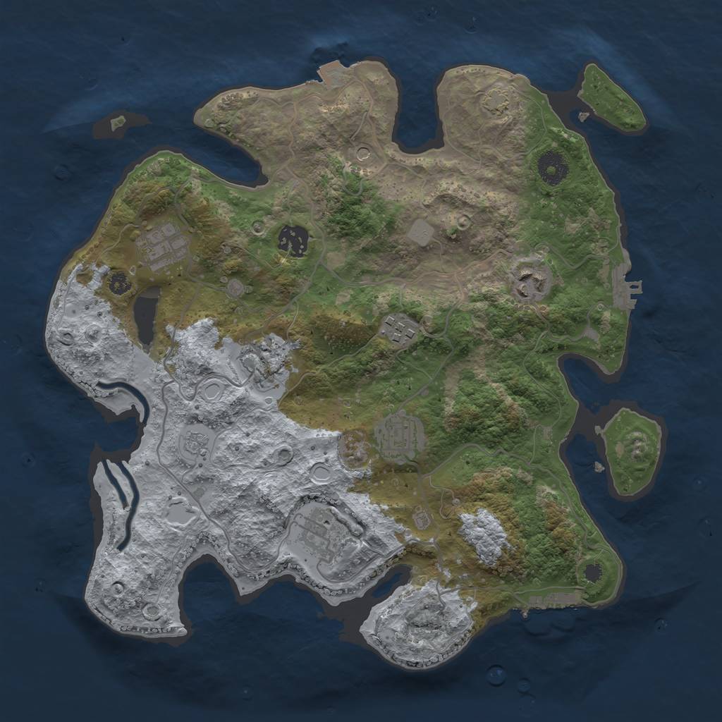 Rust Map: Procedural Map, Size: 3400, Seed: 32010021, 15 Monuments