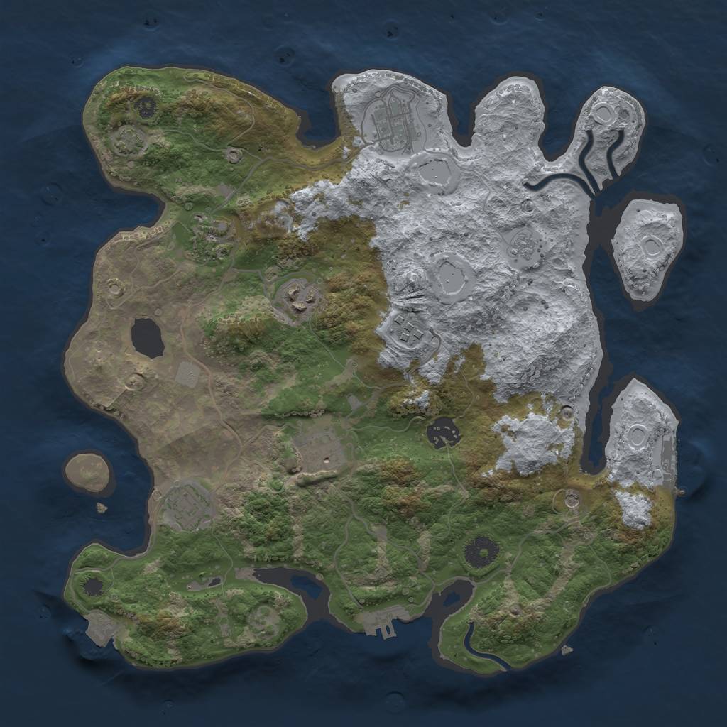 Rust Map: Procedural Map, Size: 3400, Seed: 58568078, 15 Monuments