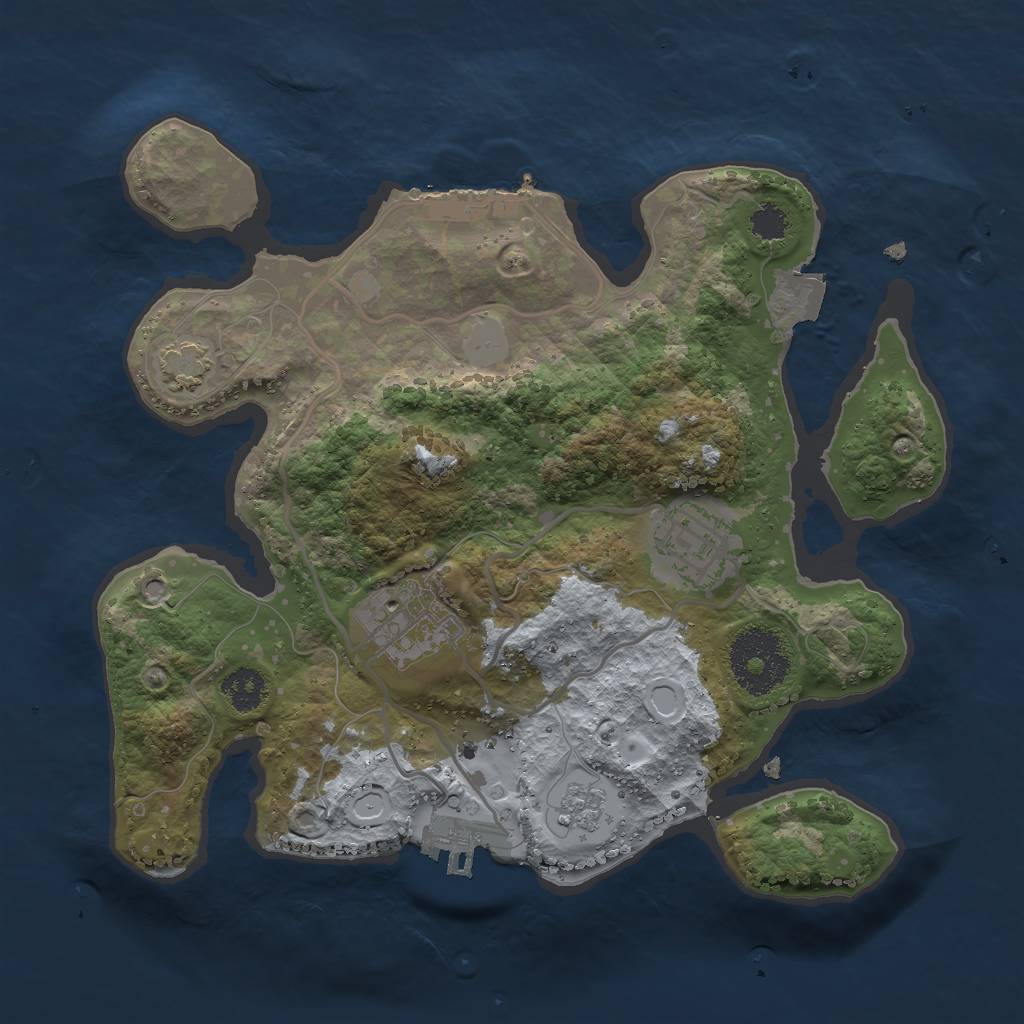 Rust Map: Procedural Map, Size: 2500, Seed: 365, 9 Monuments