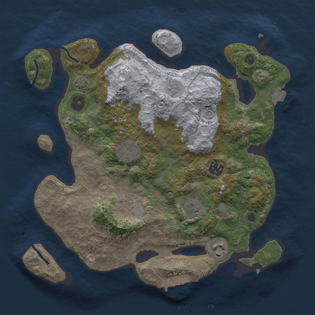 Rust Map: Procedural Map, Size: 3200, Seed: 688955252, 11 Monuments