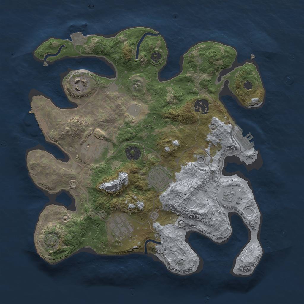 Rust Map: Procedural Map, Size: 3000, Seed: 61169, 13 Monuments