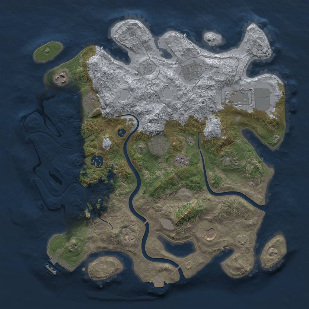 Rust Map: Procedural Map, Size: 3600, Seed: 11710, 14 Monuments