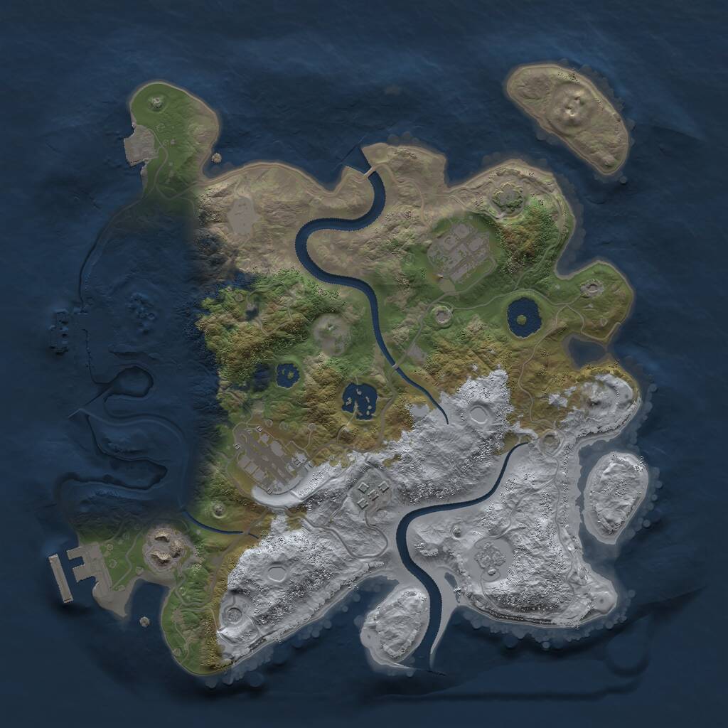 Rust Map: Procedural Map, Size: 3000, Seed: 1570806262, 11 Monuments