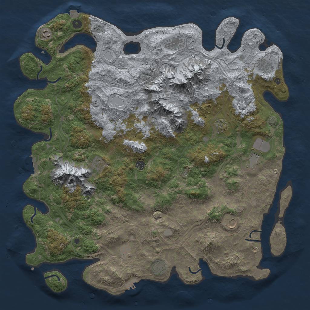 Rust Map: Procedural Map, Size: 5000, Seed: 665958, 19 Monuments
