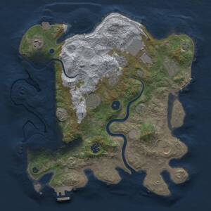 Thumbnail Rust Map: Procedural Map, Size: 3500, Seed: 13652805, 14 Monuments