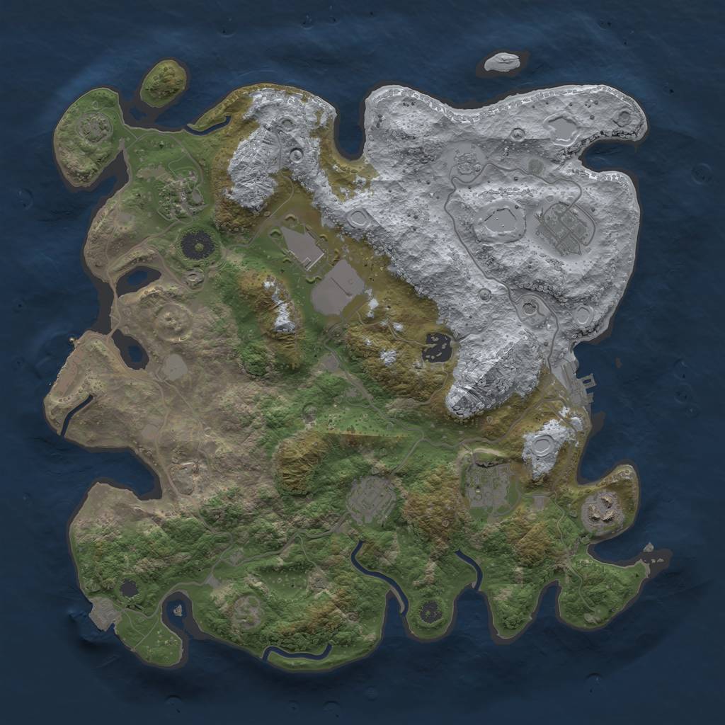Rust Map: Procedural Map, Size: 3500, Seed: 114128044, 15 Monuments