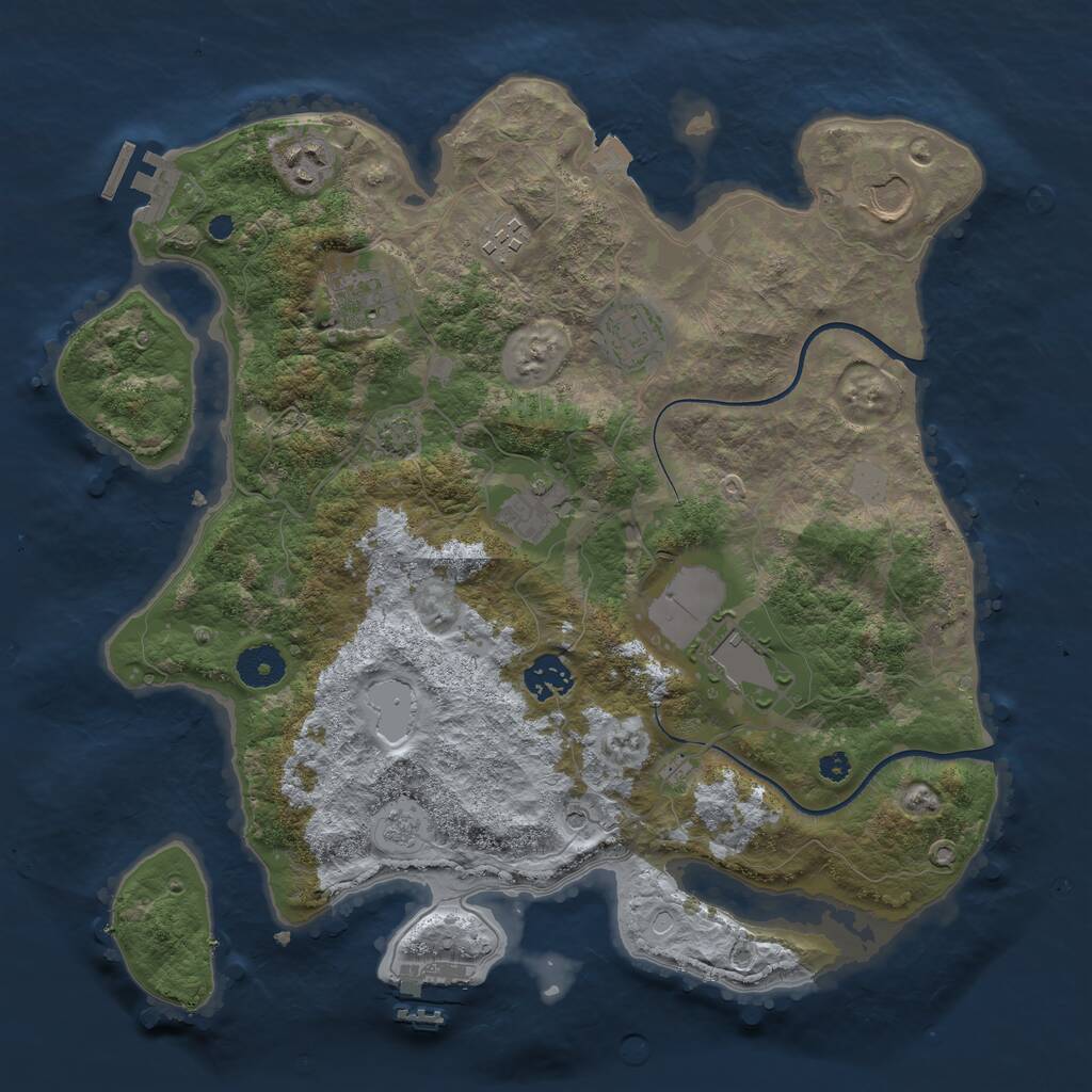 Rust Map: Procedural Map, Size: 3600, Seed: 46894412, 14 Monuments