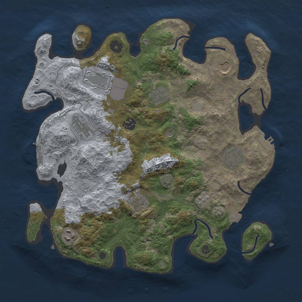 Rust Map: Procedural Map, Size: 3600, Seed: 96207336, 17 Monuments