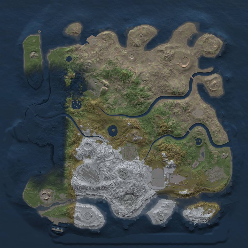 Rust Map: Procedural Map, Size: 3500, Seed: 1920027939, 15 Monuments