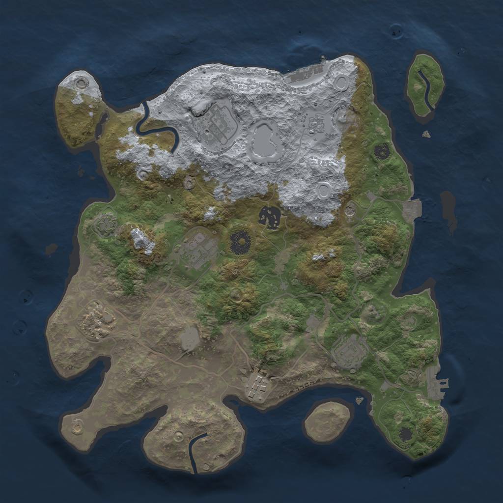 Rust Map: Procedural Map, Size: 3250, Seed: 521268280, 14 Monuments