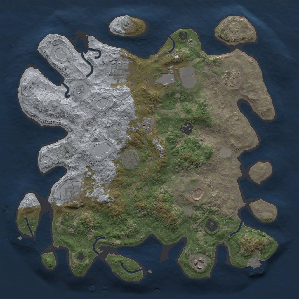 Rust Map: Procedural Map, Size: 3650, Seed: 93454940, 15 Monuments