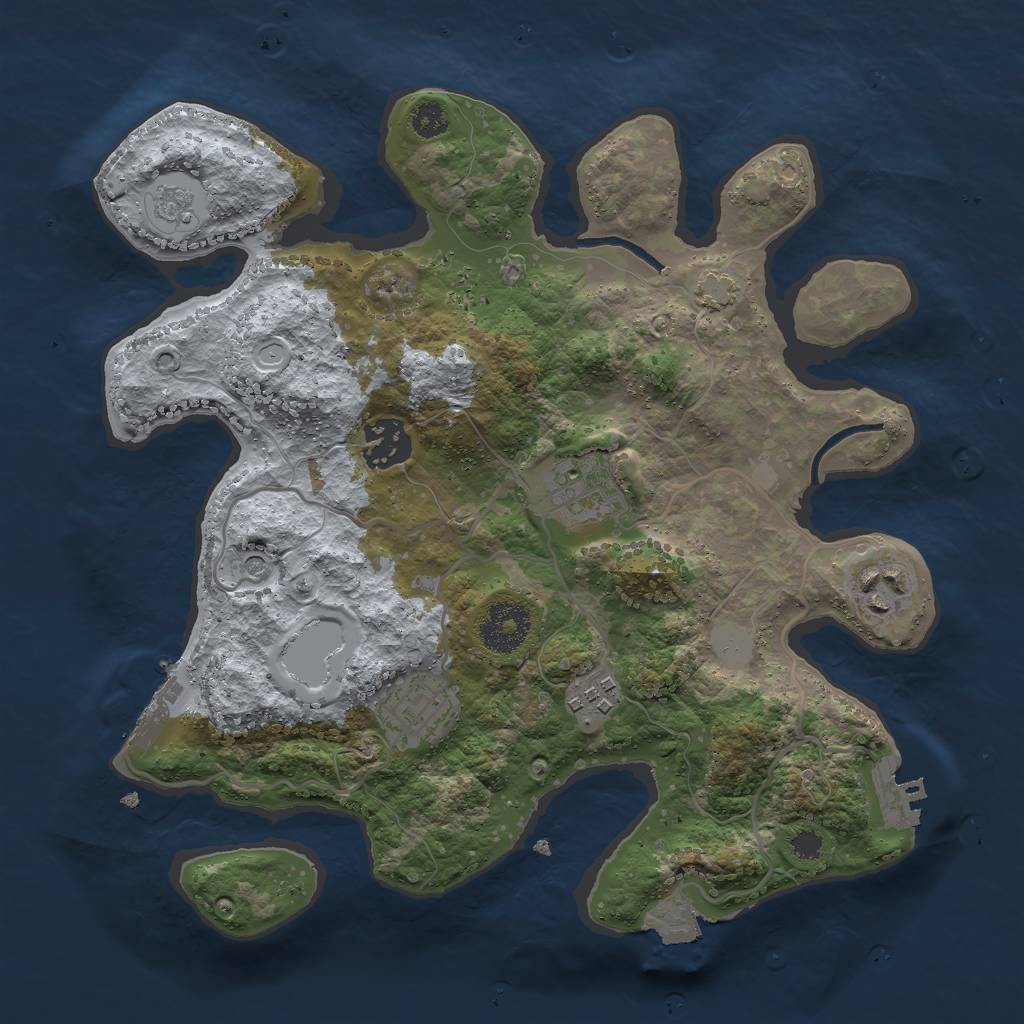 Rust Map: Procedural Map, Size: 3000, Seed: 31935, 13 Monuments