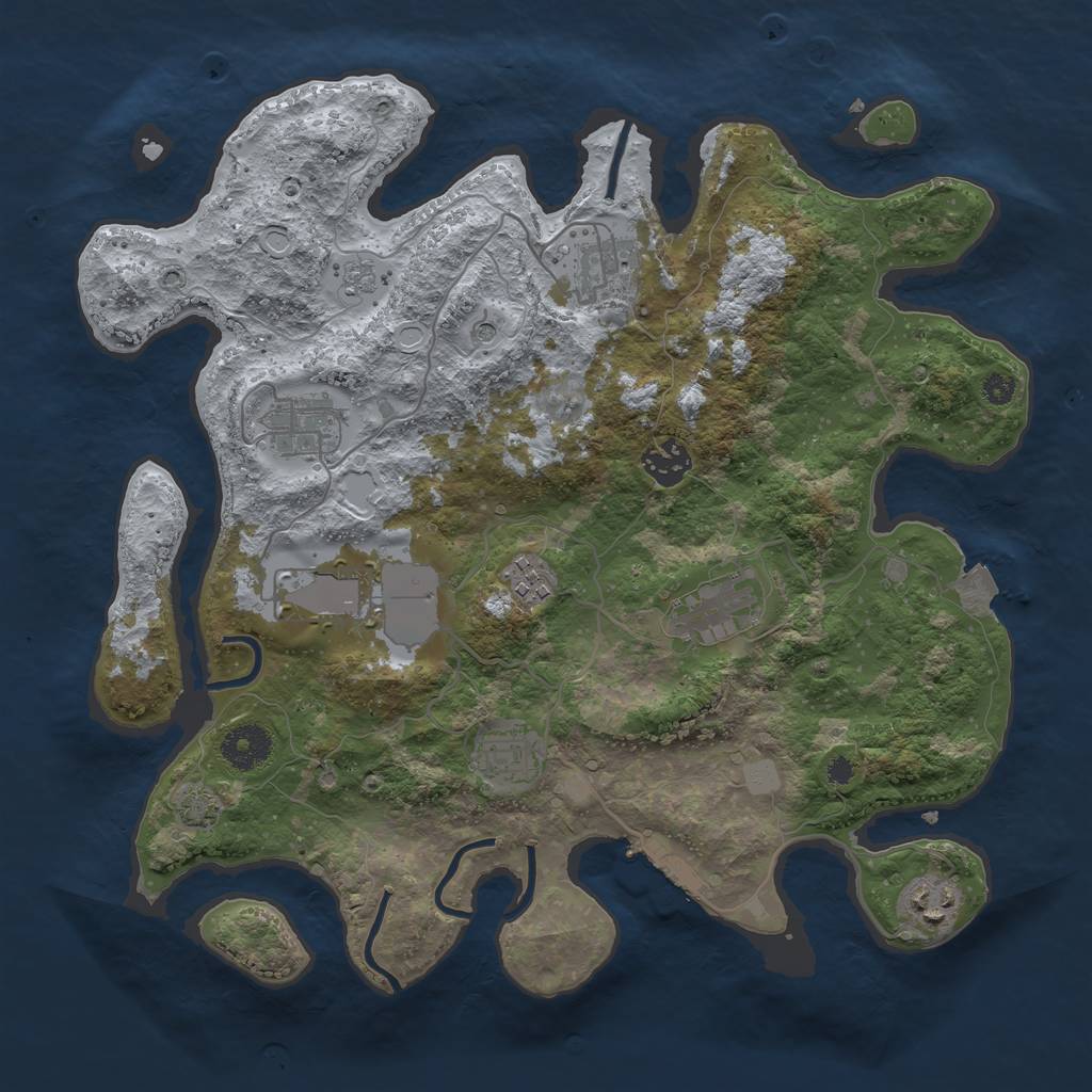 Rust Map: Procedural Map, Size: 3500, Seed: 15100, 15 Monuments