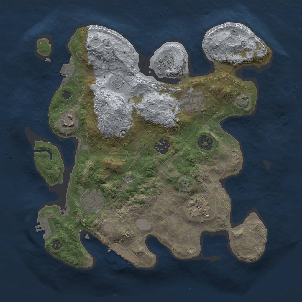 Rust Map: Procedural Map, Size: 3000, Seed: 24604, 14 Monuments