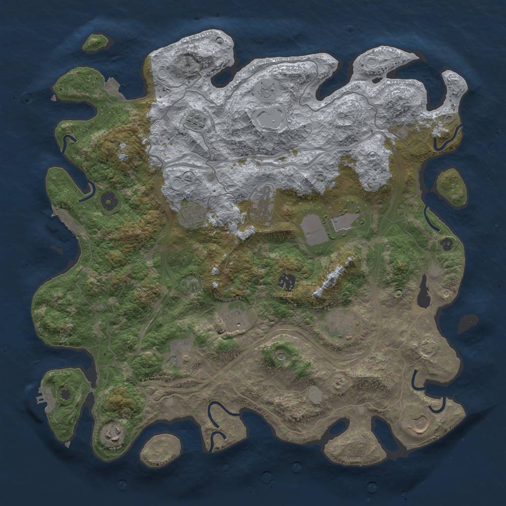 Rust Map: Procedural Map, Size: 4250, Seed: 1904977408, 18 Monuments