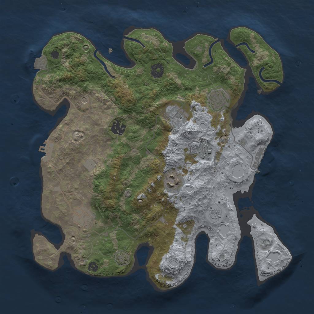 Rust Map: Procedural Map, Size: 3250, Seed: 8181, 14 Monuments