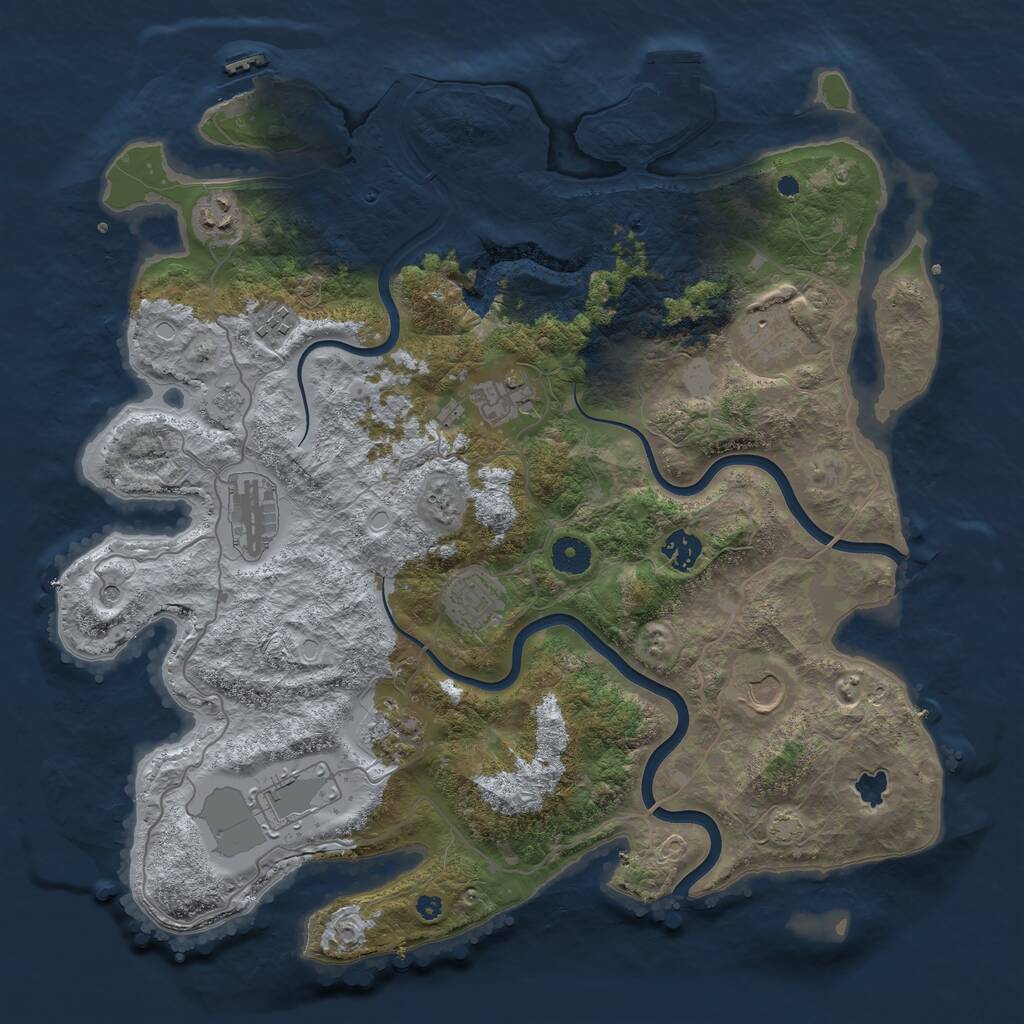 Rust Map: Procedural Map, Size: 4000, Seed: 774800747, 16 Monuments