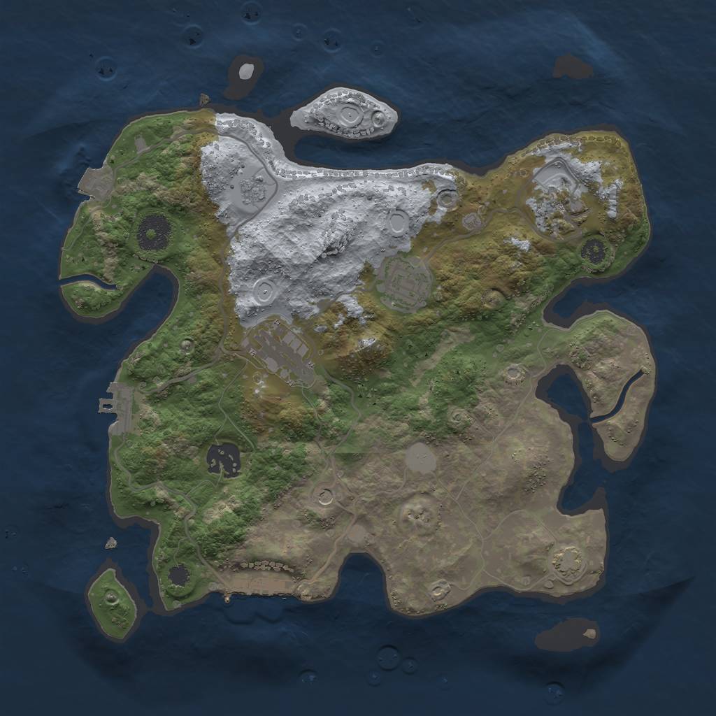 Rust Map: Procedural Map, Size: 3000, Seed: 18105848, 12 Monuments