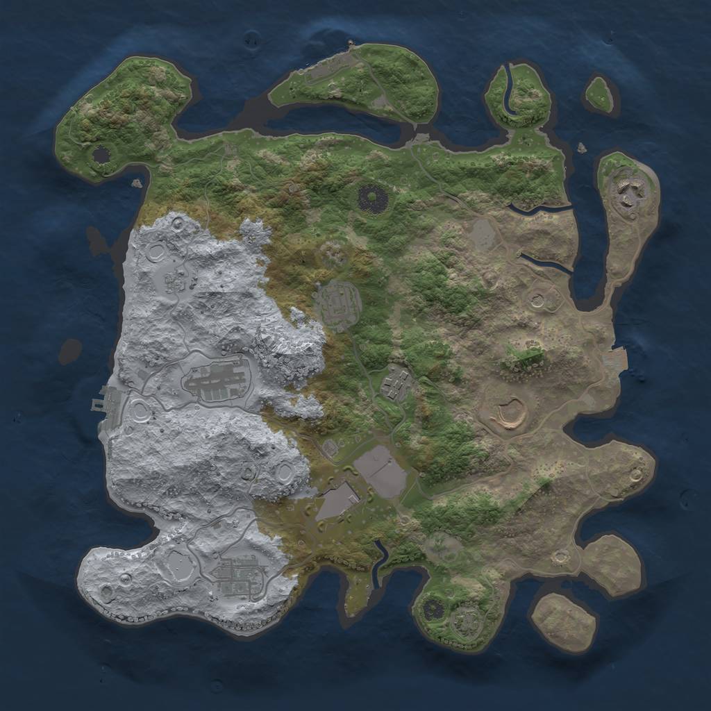 Rust Map: Procedural Map, Size: 3500, Seed: 260459954, 15 Monuments