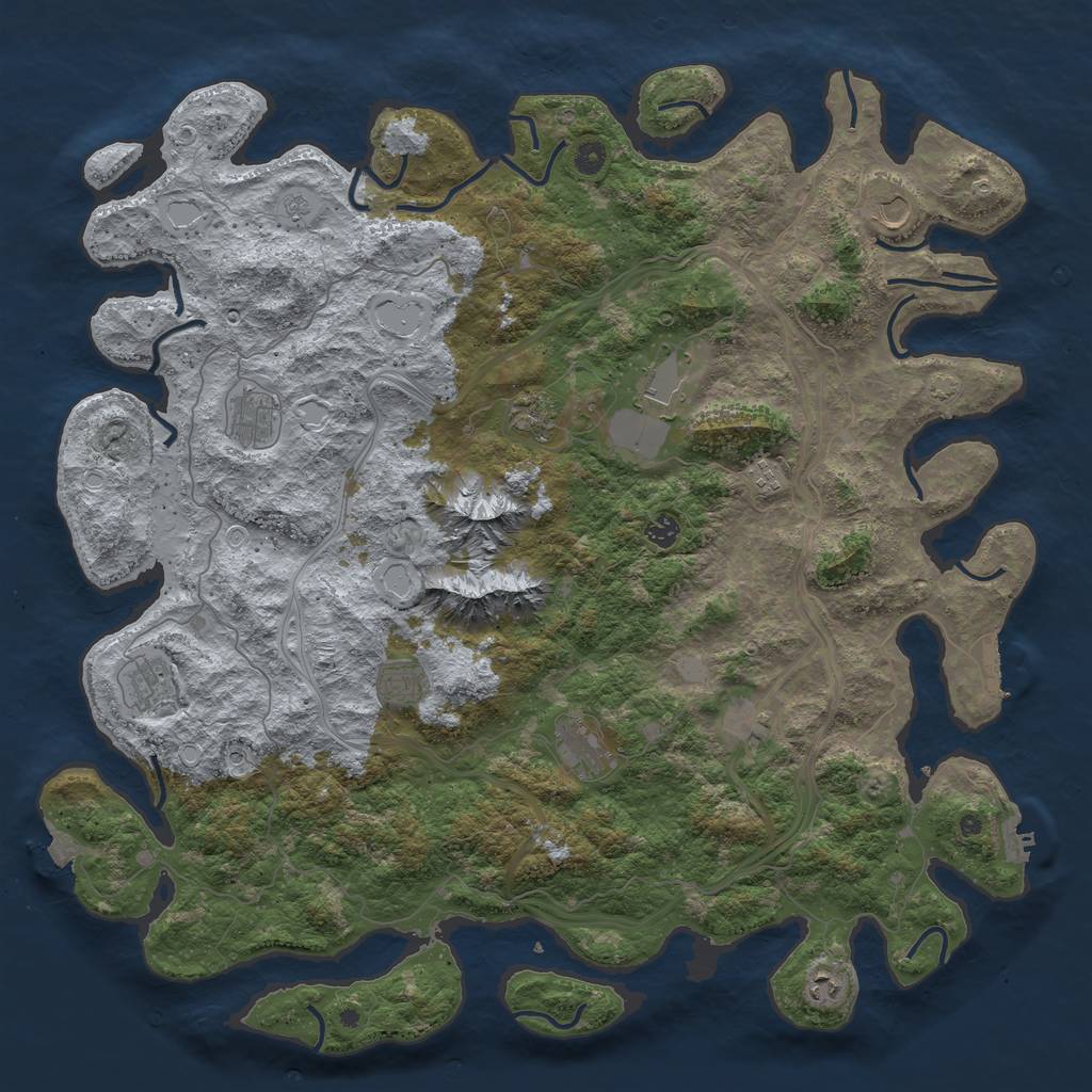 Rust Map: Procedural Map, Size: 5000, Seed: 102856780, 19 Monuments