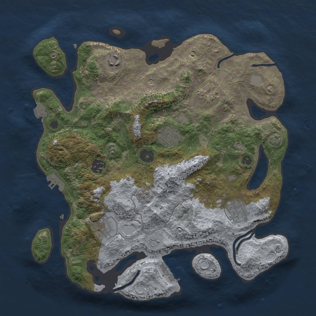 Rust Map: Procedural Map, Size: 3400, Seed: 79456331, 15 Monuments