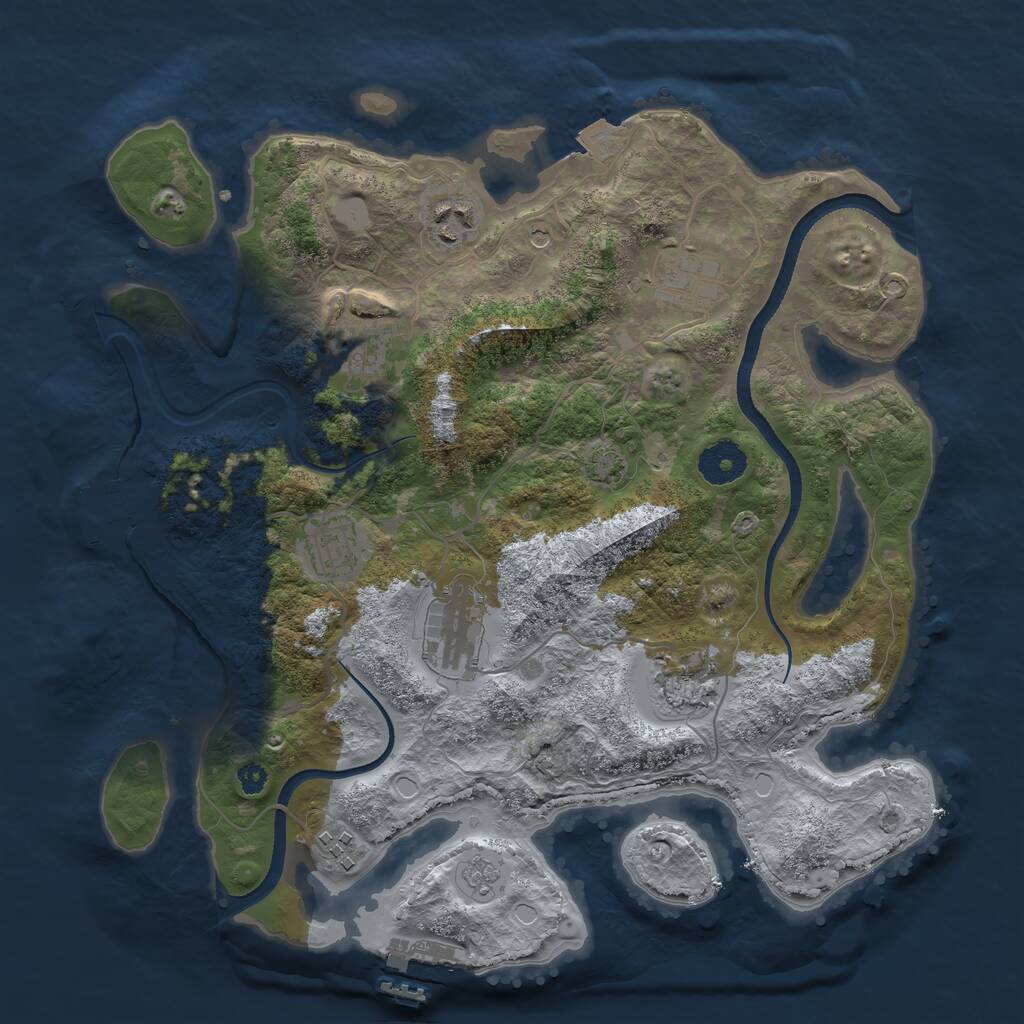 Rust Map: Procedural Map, Size: 3400, Seed: 79456331, 13 Monuments