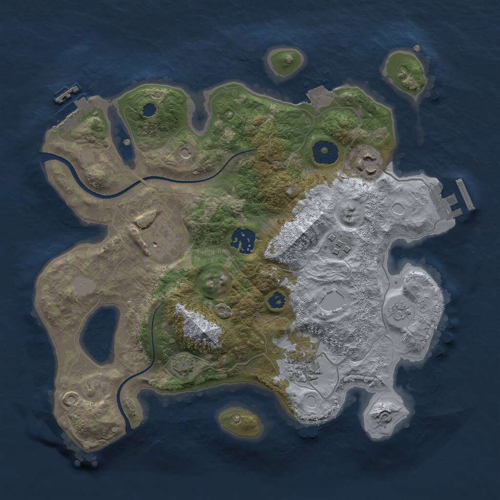 Rust Map: Procedural Map, Size: 3000, Seed: 22248, 11 Monuments