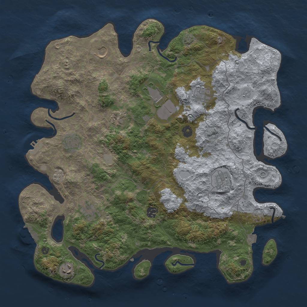 Rust Map: Procedural Map, Size: 4100, Seed: 87429801, 18 Monuments