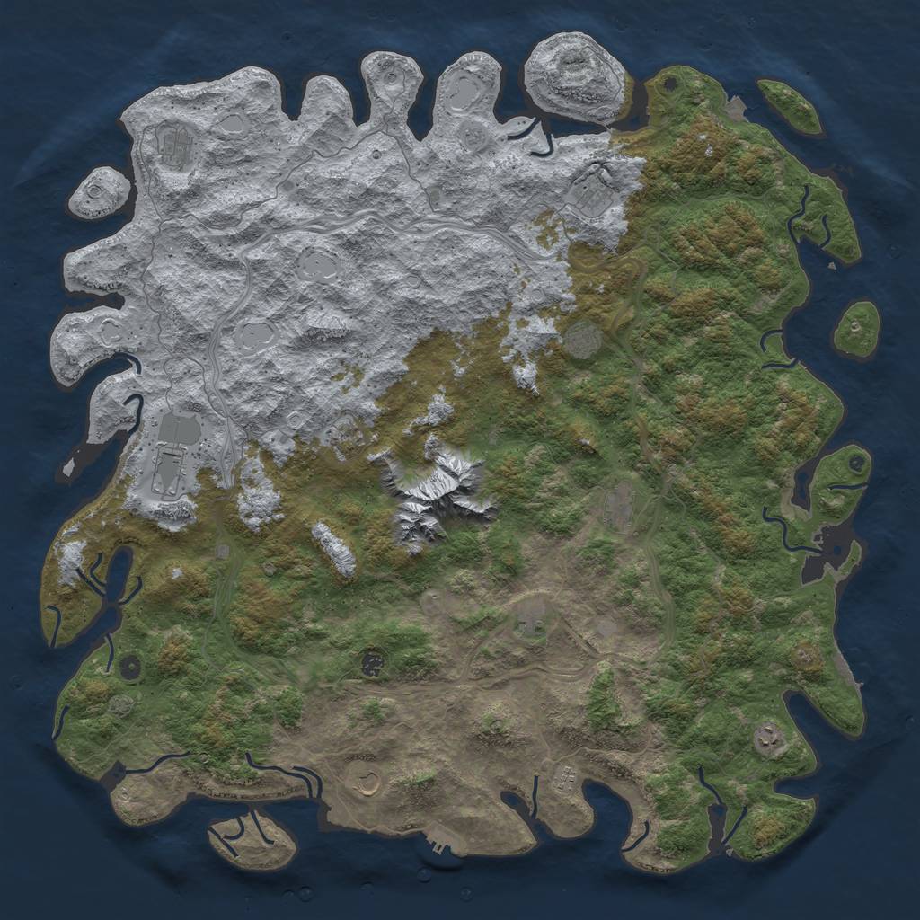 Rust Map: Procedural Map, Size: 6000, Seed: 110416099, 19 Monuments