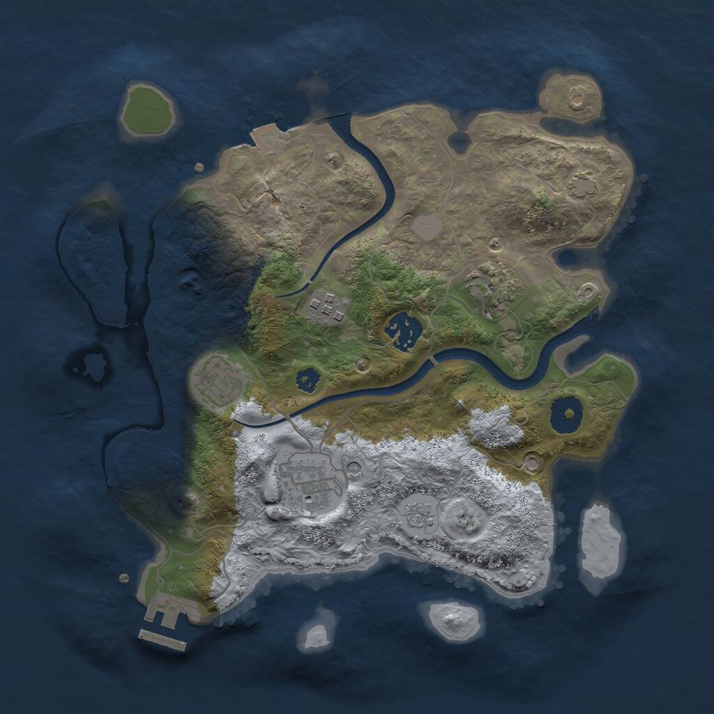 Rust Map: Procedural Map, Size: 3000, Seed: 1603112410, 10 Monuments