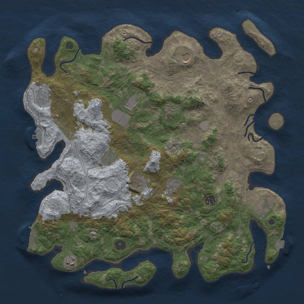 Rust Map: Procedural Map, Size: 4300, Seed: 72741100, 19 Monuments