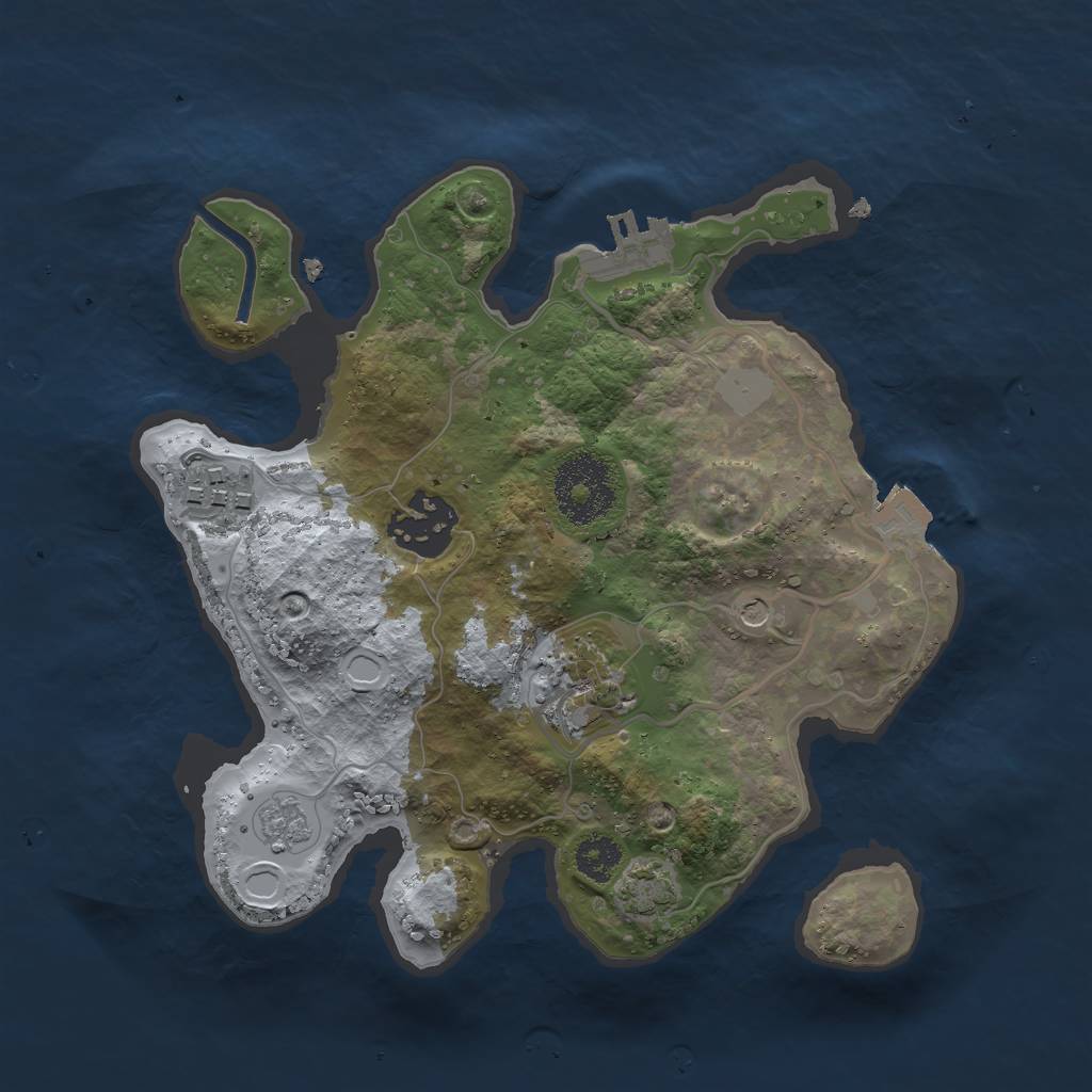 Rust Map: Procedural Map, Size: 2500, Seed: 747100323, 10 Monuments