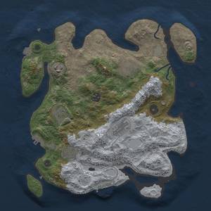 Thumbnail Rust Map: Procedural Map, Size: 3300, Seed: 540633564, 14 Monuments