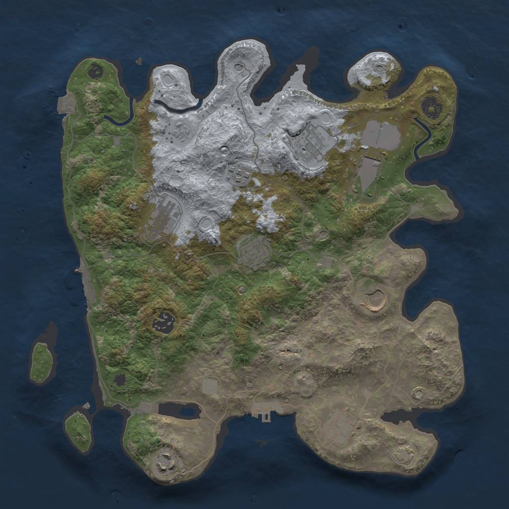 Rust Map: Procedural Map, Size: 3500, Seed: 17293, 17 Monuments