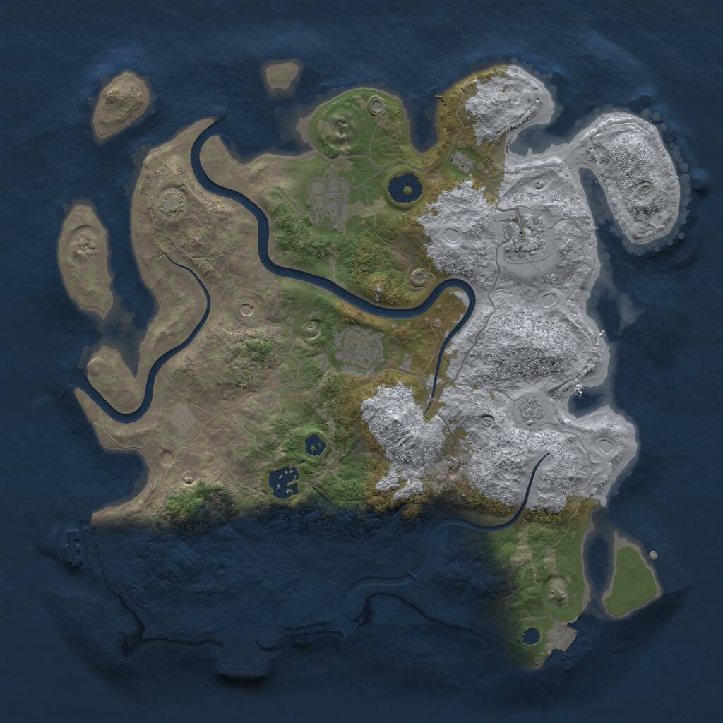Rust Map: Procedural Map, Size: 3450, Seed: 1849751, 10 Monuments