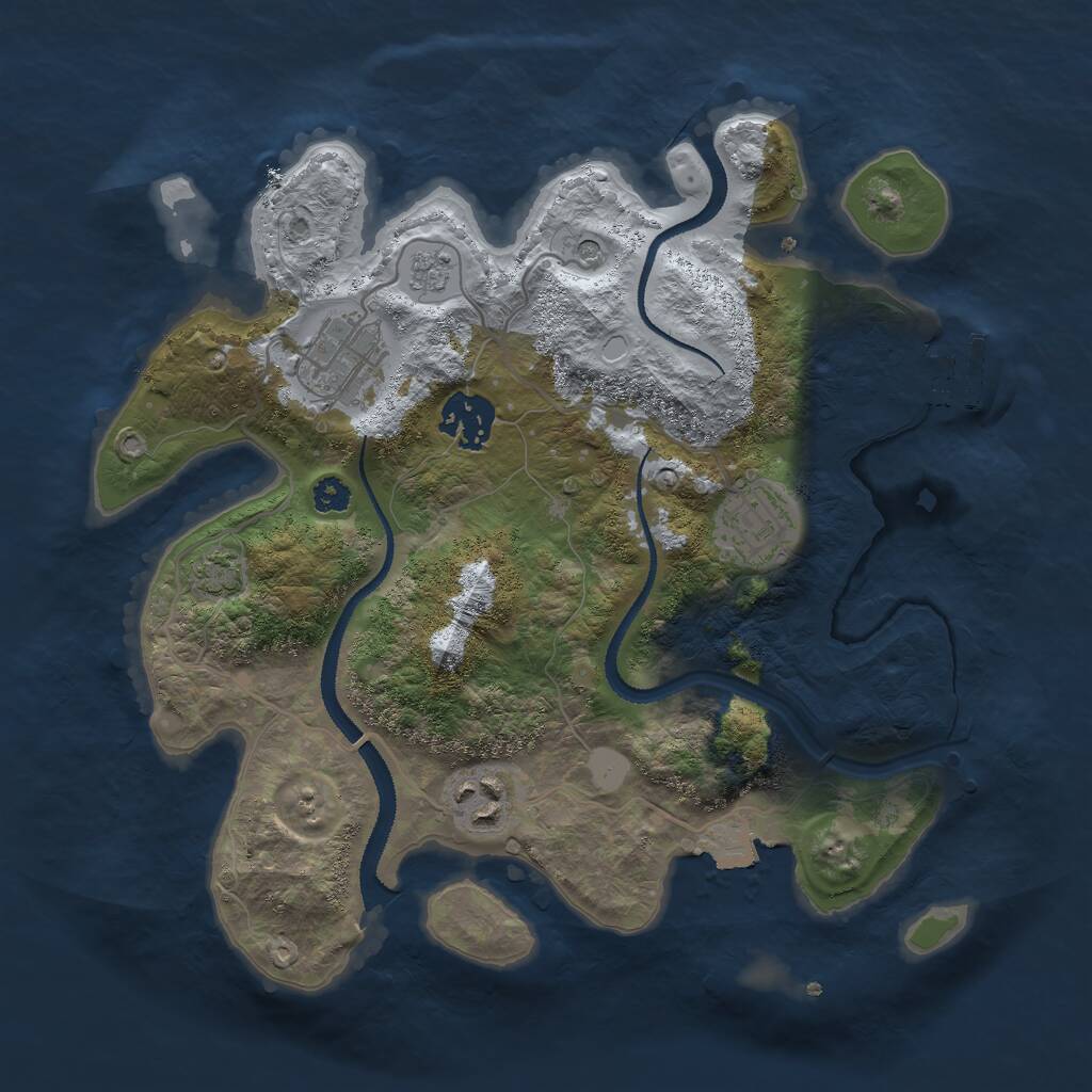 Rust Map: Procedural Map, Size: 2969, Seed: 55636969, 9 Monuments