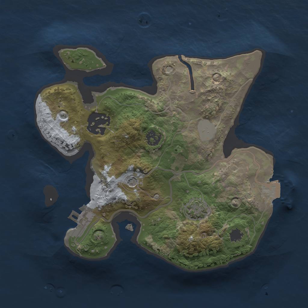 Rust Map: Procedural Map, Size: 2000, Seed: 2031950700, 7 Monuments