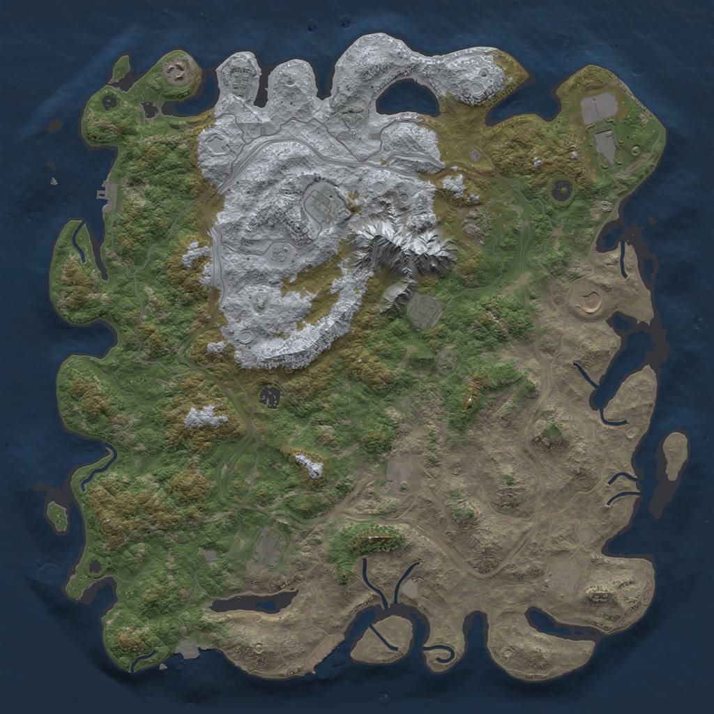 Rust Map: Procedural Map, Size: 5000, Seed: 1834010509, 19 Monuments