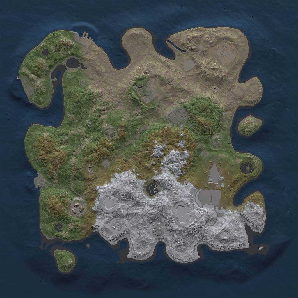 Rust Map: Procedural Map, Size: 3500, Seed: 2025880931, 15 Monuments