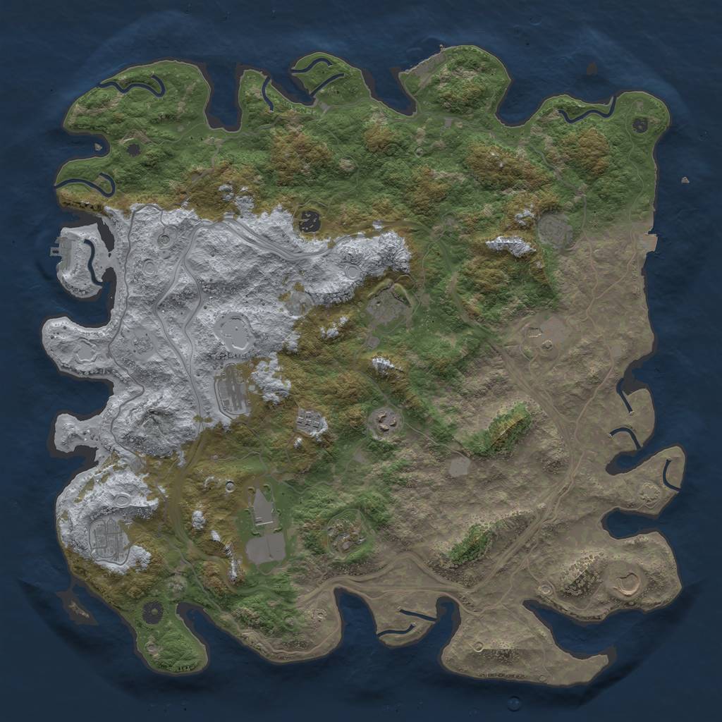 Rust Map: Procedural Map, Size: 4800, Seed: 305642, 19 Monuments